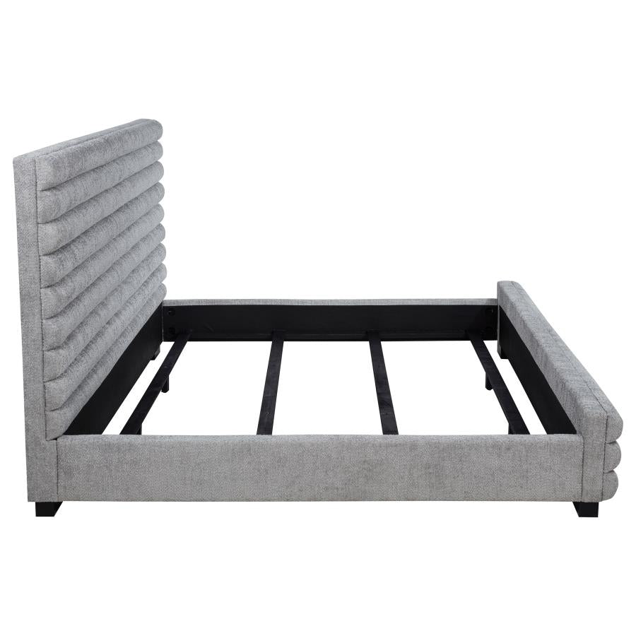Patricia 58-Inch Boucle Upholstered Eastern King Bed Grey