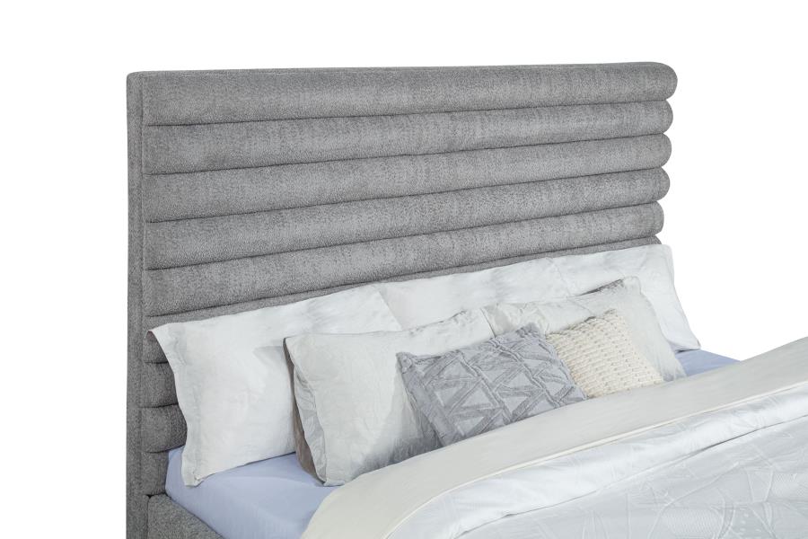 Patricia 58-Inch Boucle Upholstered Eastern King Bed Grey