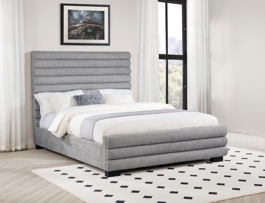 Patricia 58-Inch Boucle Upholstered Queen Bed Grey