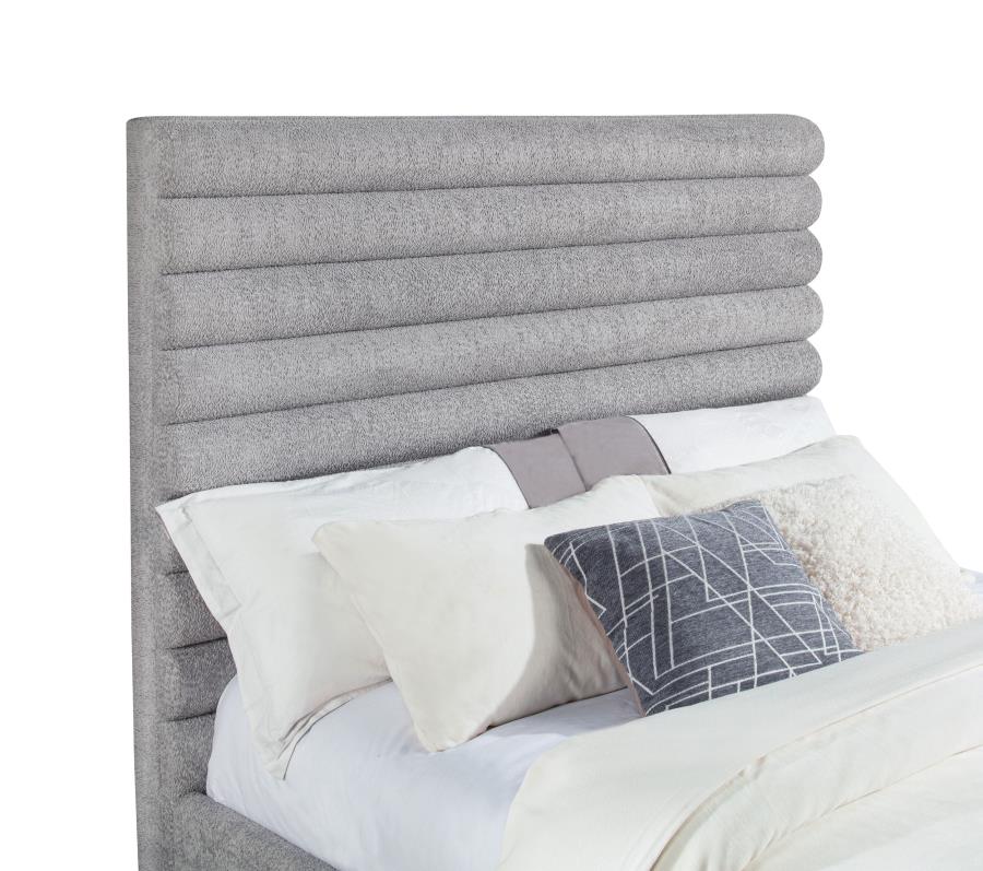 Patricia 58-Inch Boucle Upholstered Queen Bed Grey