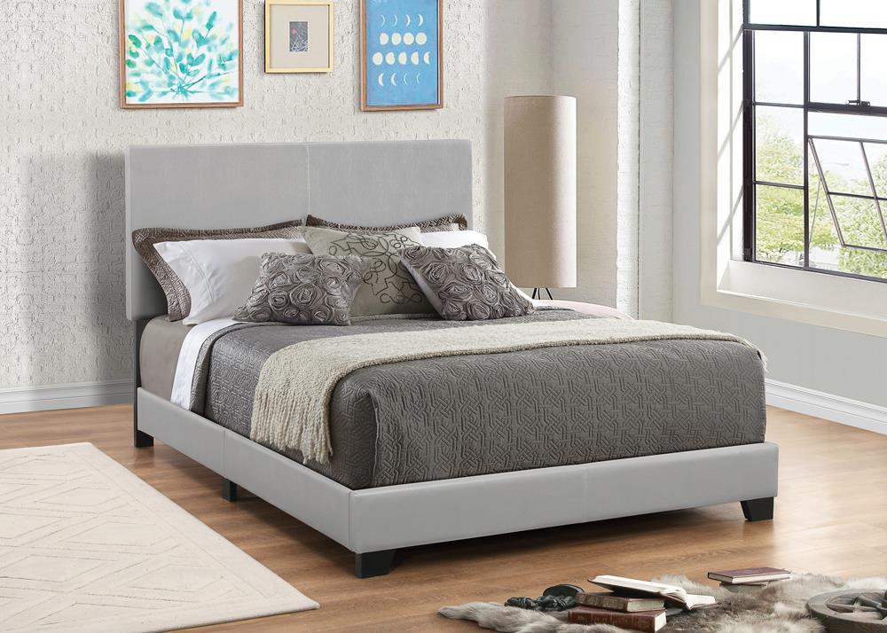 Dorian Grey Faux Leather Upholstered Full Bed - ATL FURNITURE