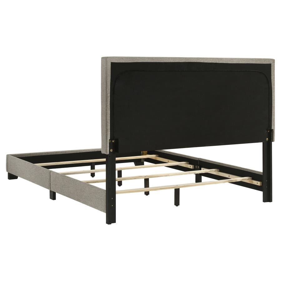 Dorian Fabric Upholstered Full Panel Bed Taupe