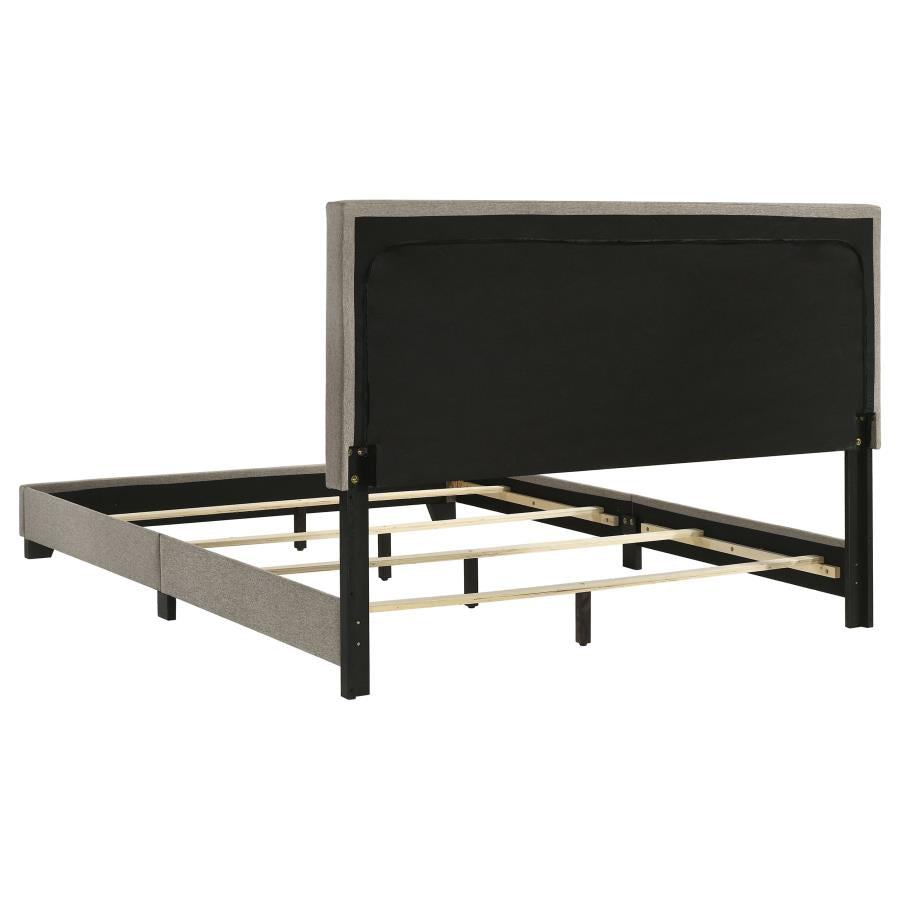 Dorian Fabric Upholstered Queen Panel Bed Taupe