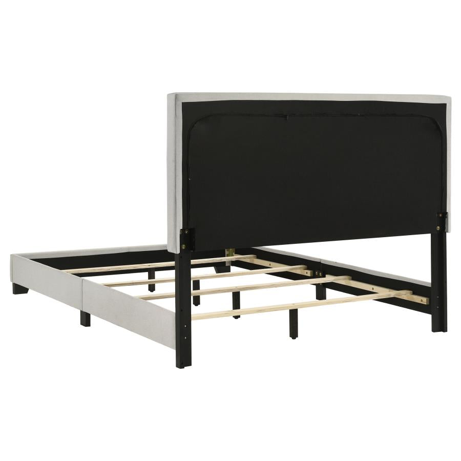 Dorian Fabric Upholstered Full Panel Bed Cream