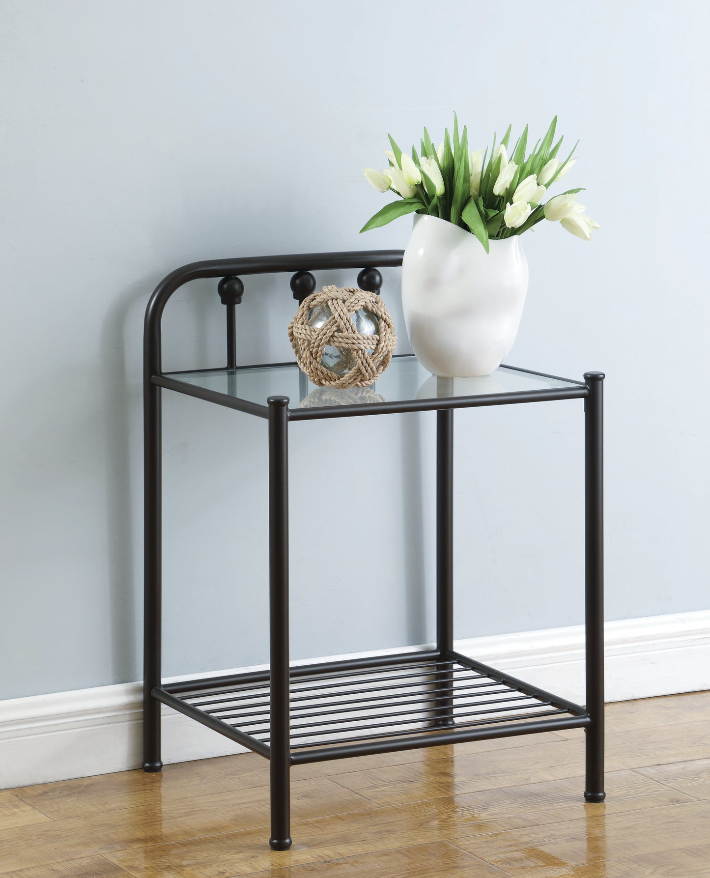 Livingston Metal 1-shelf Nightstand Dark Bronze