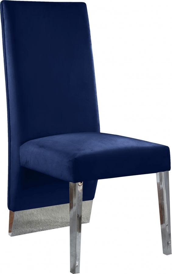 Meridian Furniture - Porsha Velvet Dining Chair Set Of 2 In Navy - 756Navy-C - ATL FURNITURE