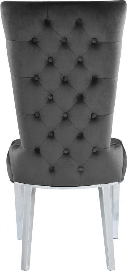 Meridian Furniture - Serafina Velet Dining Chair In Grey (Set Of 2) - 729Grey-C - ATL FURNITURE