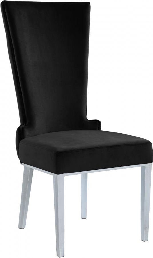 Meridian Furniture - Serafina Velet Dining Chair In Black (Set Of 2) - 729Black-C - ATL FURNITURE