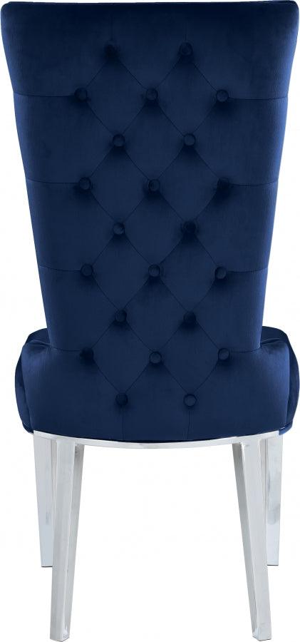 Meridian Furniture - Serafina Velet Dining Chair In Navy (Set Of 2) - 729Navy-C - ATL FURNITURE