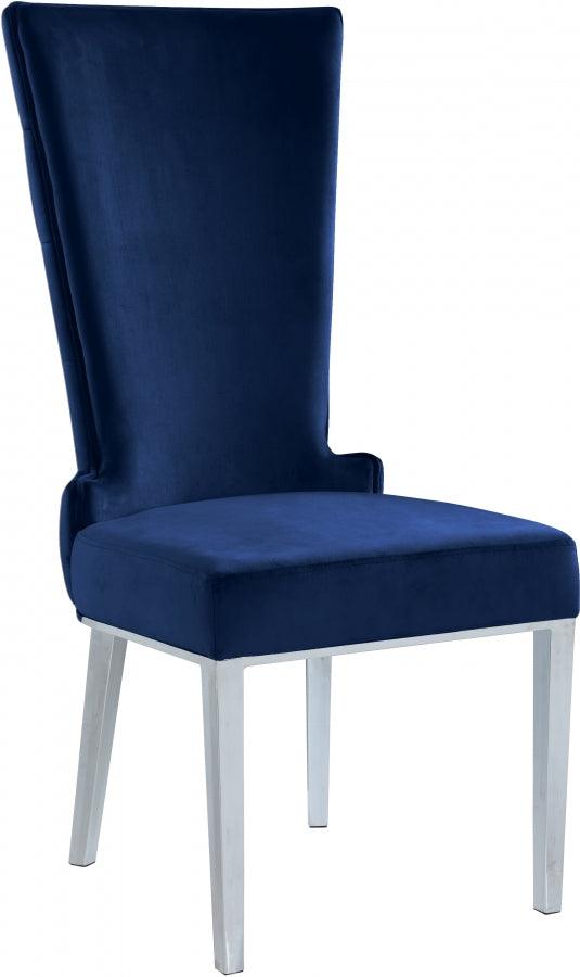 Meridian Furniture - Serafina Velet Dining Chair In Navy (Set Of 2) - 729Navy-C - ATL FURNITURE