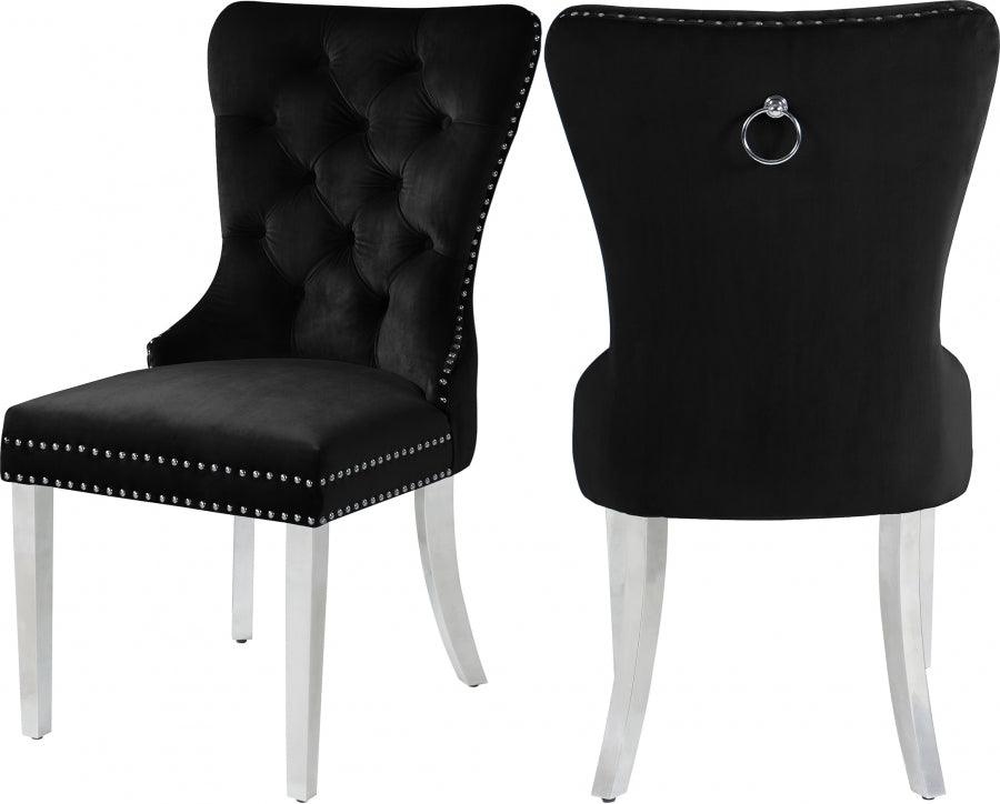 Meridian Furniture - Carmen Dining Chair In Black (Set Of 2) - 743Black-C - ATL FURNITURE