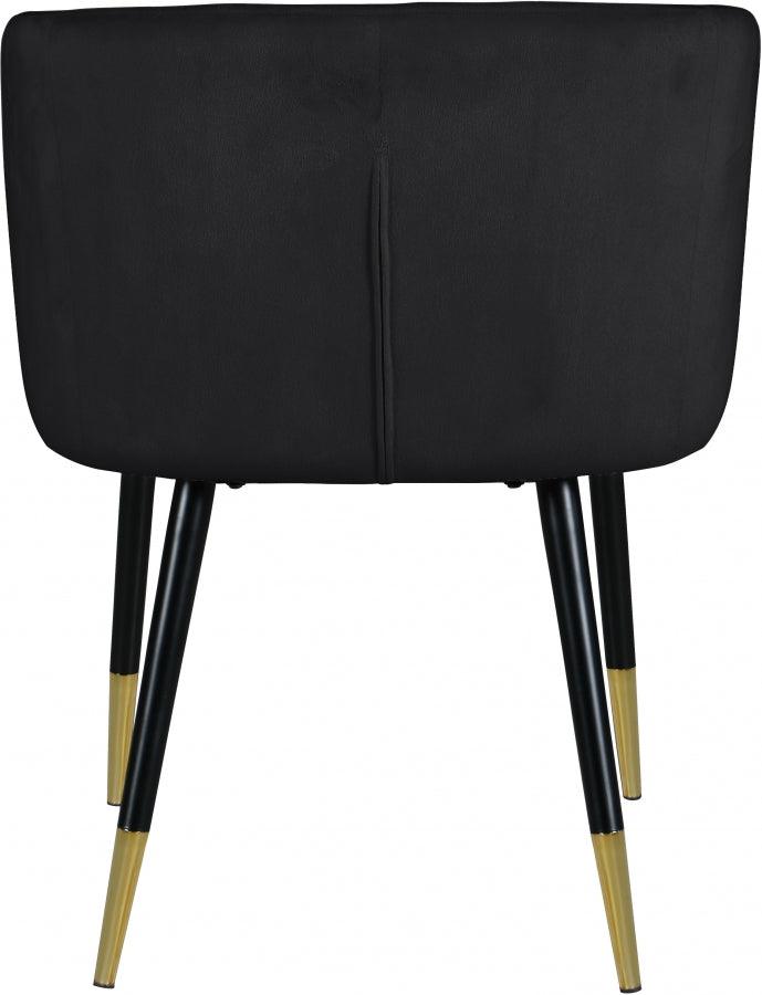 Meridian Furniture - Louise Velvet Dining Chair In Black (Set Of 2) - 733Black-C - ATL FURNITURE