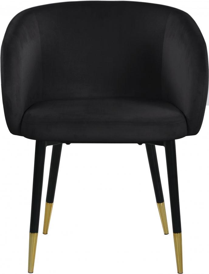 Meridian Furniture - Louise Velvet Dining Chair In Black (Set Of 2) - 733Black-C - ATL FURNITURE