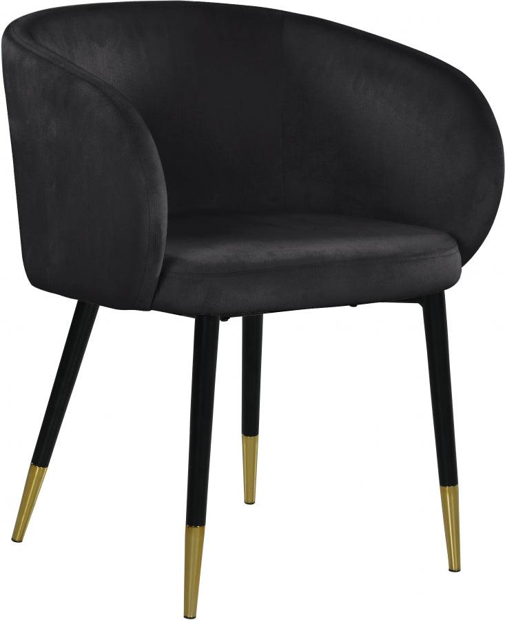 Meridian Furniture - Louise Velvet Dining Chair In Black (Set Of 2) - 733Black-C - ATL FURNITURE