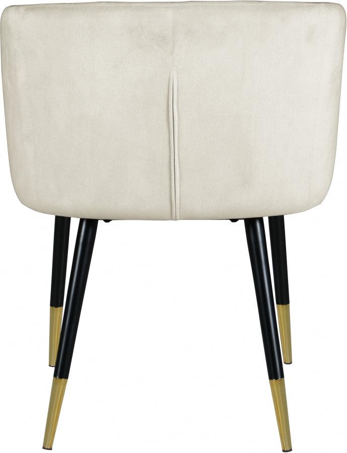 Meridian Furniture - Louise Velvet Dining Chair In Cream (Set Of 2) - 733Cream-C - ATL FURNITURE