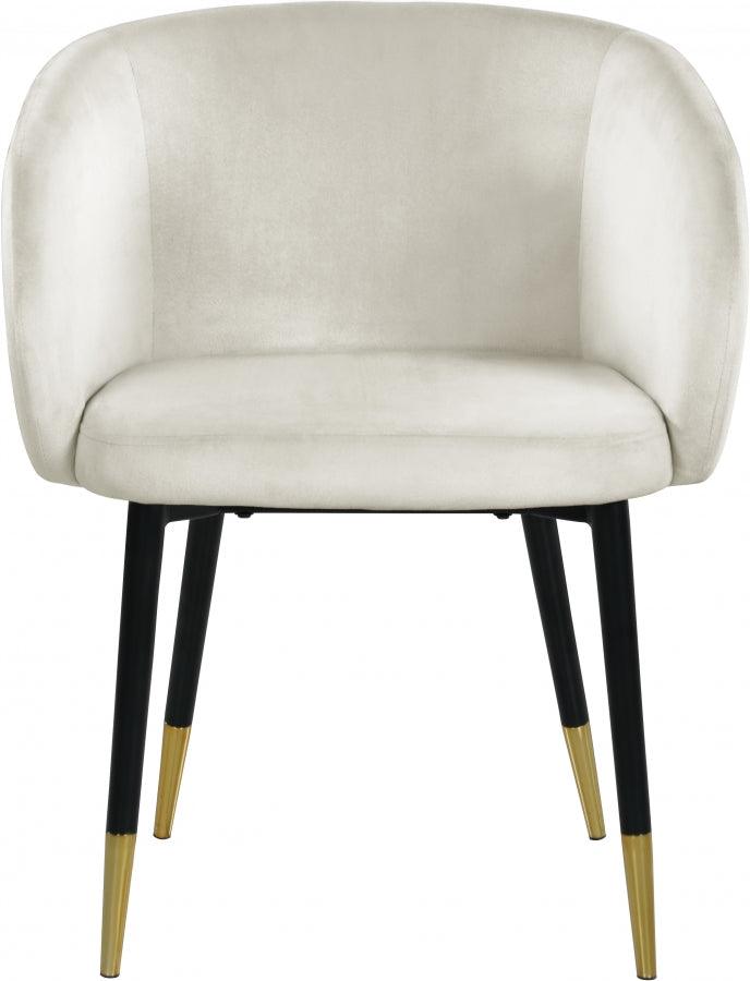 Meridian Furniture - Louise Velvet Dining Chair In Cream (Set Of 2) - 733Cream-C - ATL FURNITURE