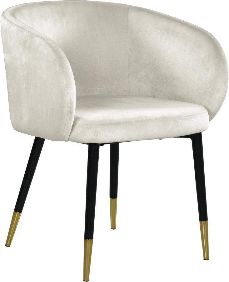 Meridian Furniture - Louise Velvet Dining Chair In Cream (Set Of 2) - 733Cream-C - ATL FURNITURE