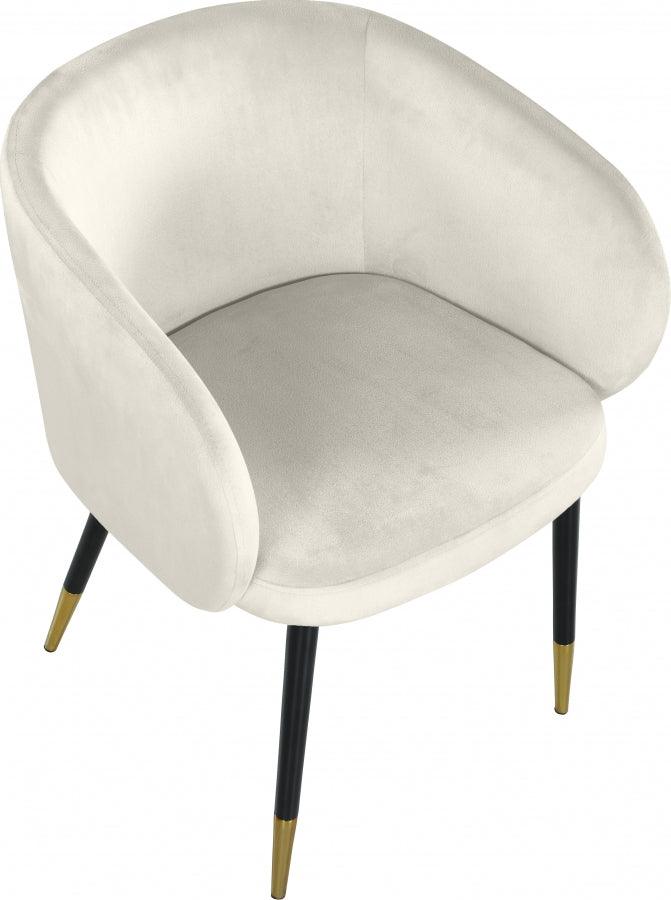 Meridian Furniture - Louise Velvet Dining Chair In Cream (Set Of 2) - 733Cream-C - ATL FURNITURE