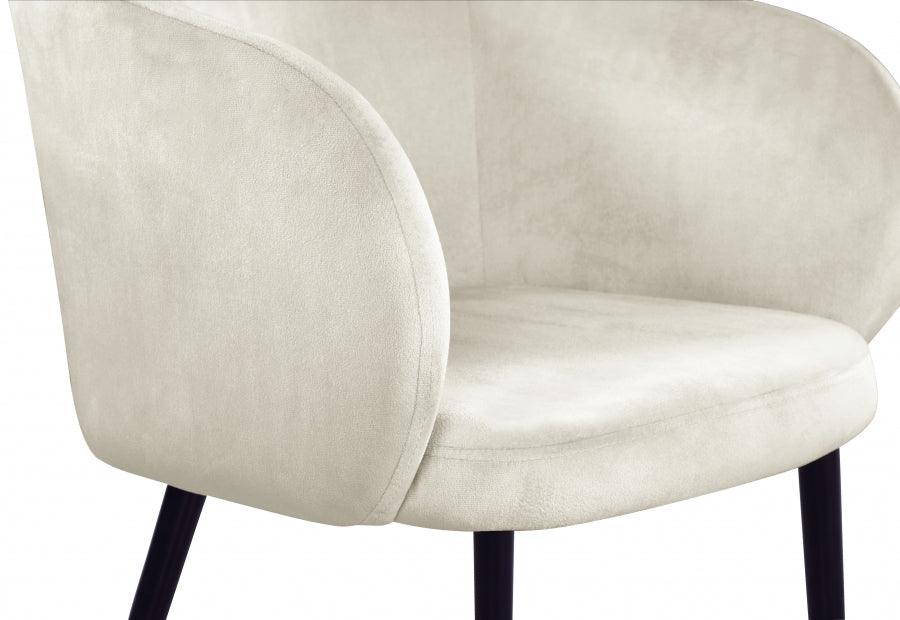 Meridian Furniture - Louise Velvet Dining Chair In Cream (Set Of 2) - 733Cream-C - ATL FURNITURE