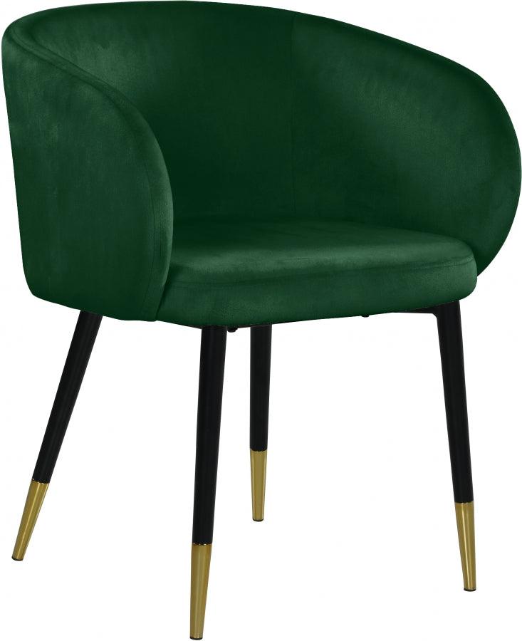 Meridian Furniture - Louise Velvet Dining Chair In Green (Set Of 2) - 733Green-C - ATL FURNITURE