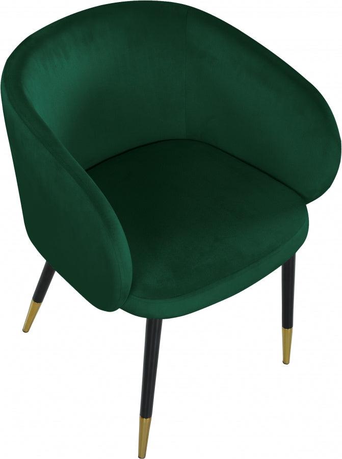 Meridian Furniture - Louise Velvet Dining Chair In Green (Set Of 2) - 733Green-C - ATL FURNITURE