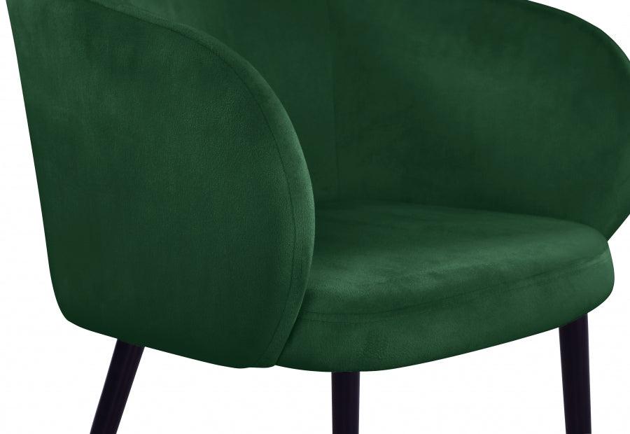 Meridian Furniture - Louise Velvet Dining Chair In Green (Set Of 2) - 733Green-C - ATL FURNITURE