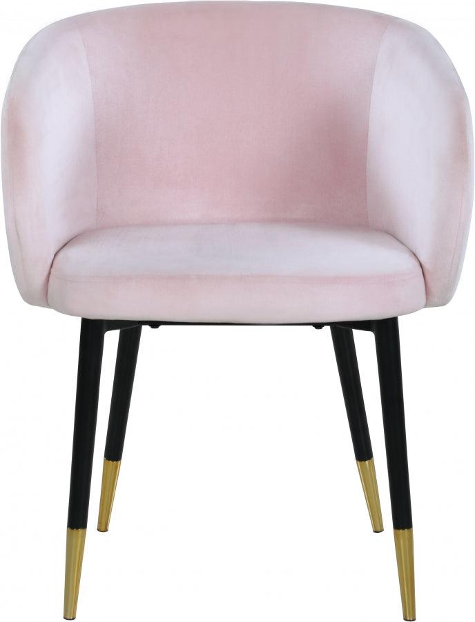 Meridian Furniture - Louise Velvet Dining Chair In Pink (Set Of 2) - 733Pink-C - ATL FURNITURE