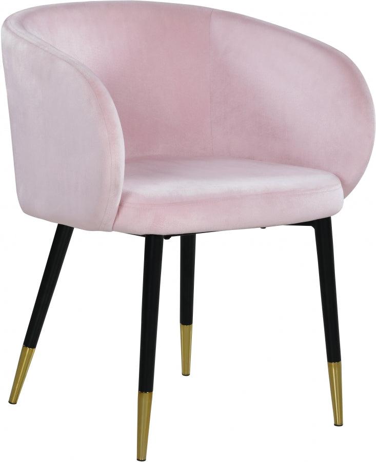 Meridian Furniture - Louise Velvet Dining Chair In Pink (Set Of 2) - 733Pink-C - ATL FURNITURE