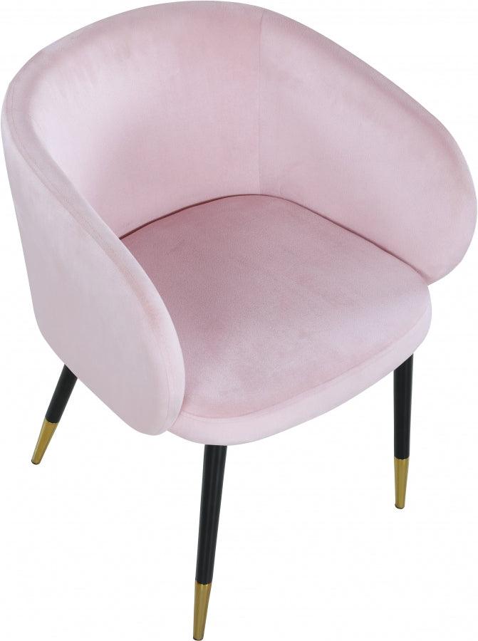 Meridian Furniture - Louise Velvet Dining Chair In Pink (Set Of 2) - 733Pink-C - ATL FURNITURE