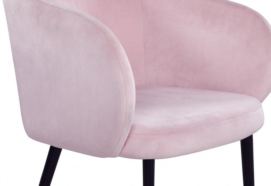 Meridian Furniture - Louise Velvet Dining Chair In Pink (Set Of 2) - 733Pink-C - ATL FURNITURE