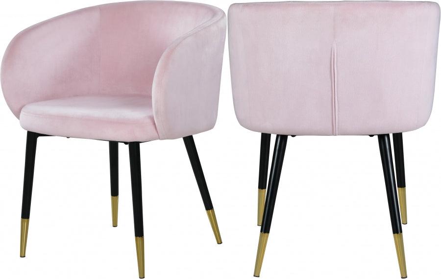 Meridian Furniture - Louise Velvet Dining Chair In Pink (Set Of 2) - 733Pink-C - ATL FURNITURE