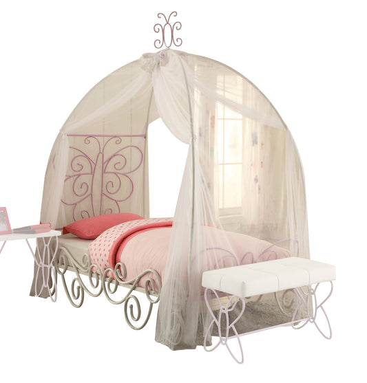 Priya II White & Light Purple Full Bed - ATL FURNITURE