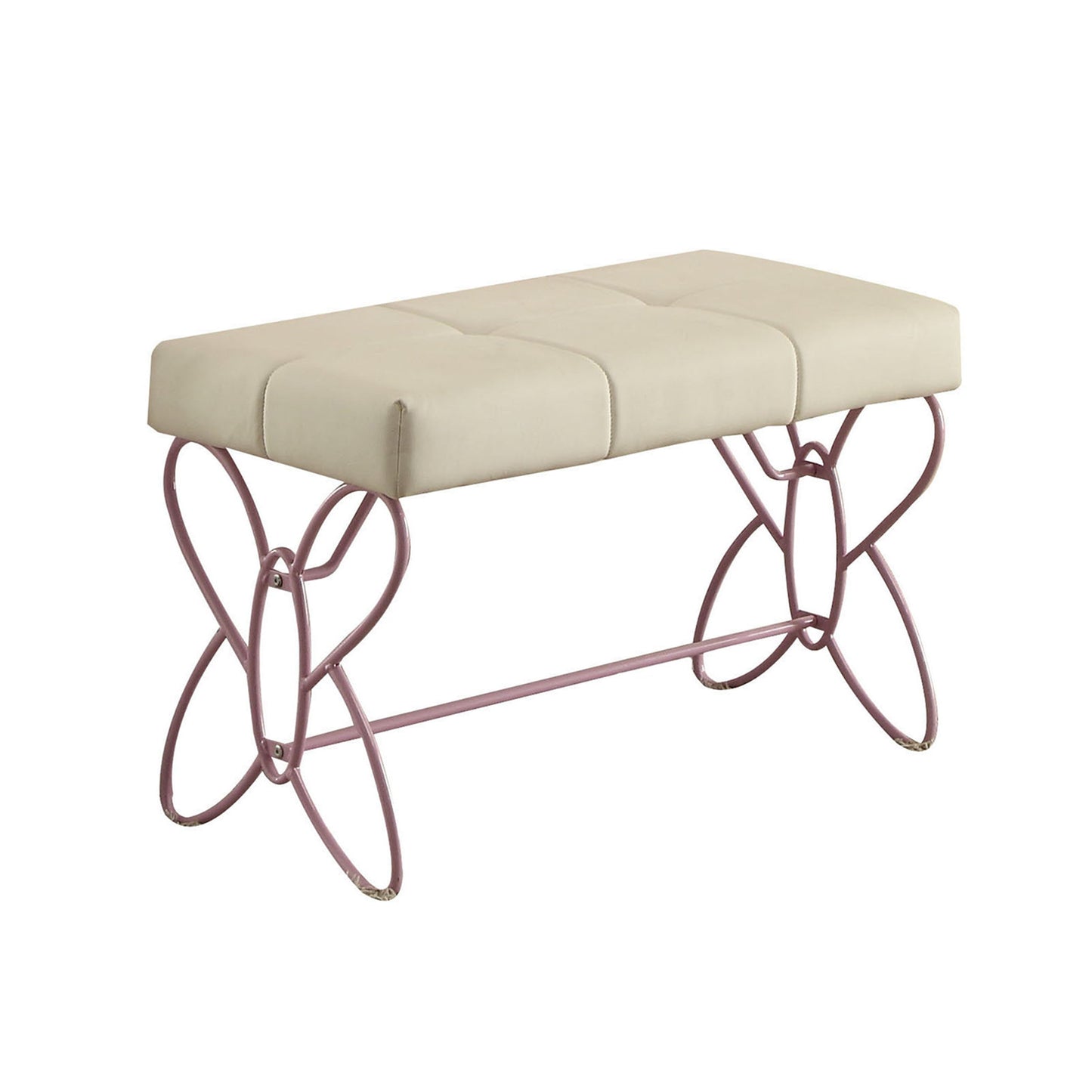 Priya II White & Light Purple Bench - ATL FURNITURE