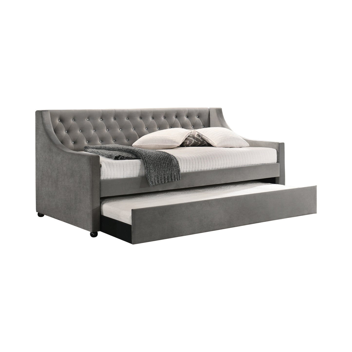 Chatsboro Upholstered Twin Daybed with Trundle Grey