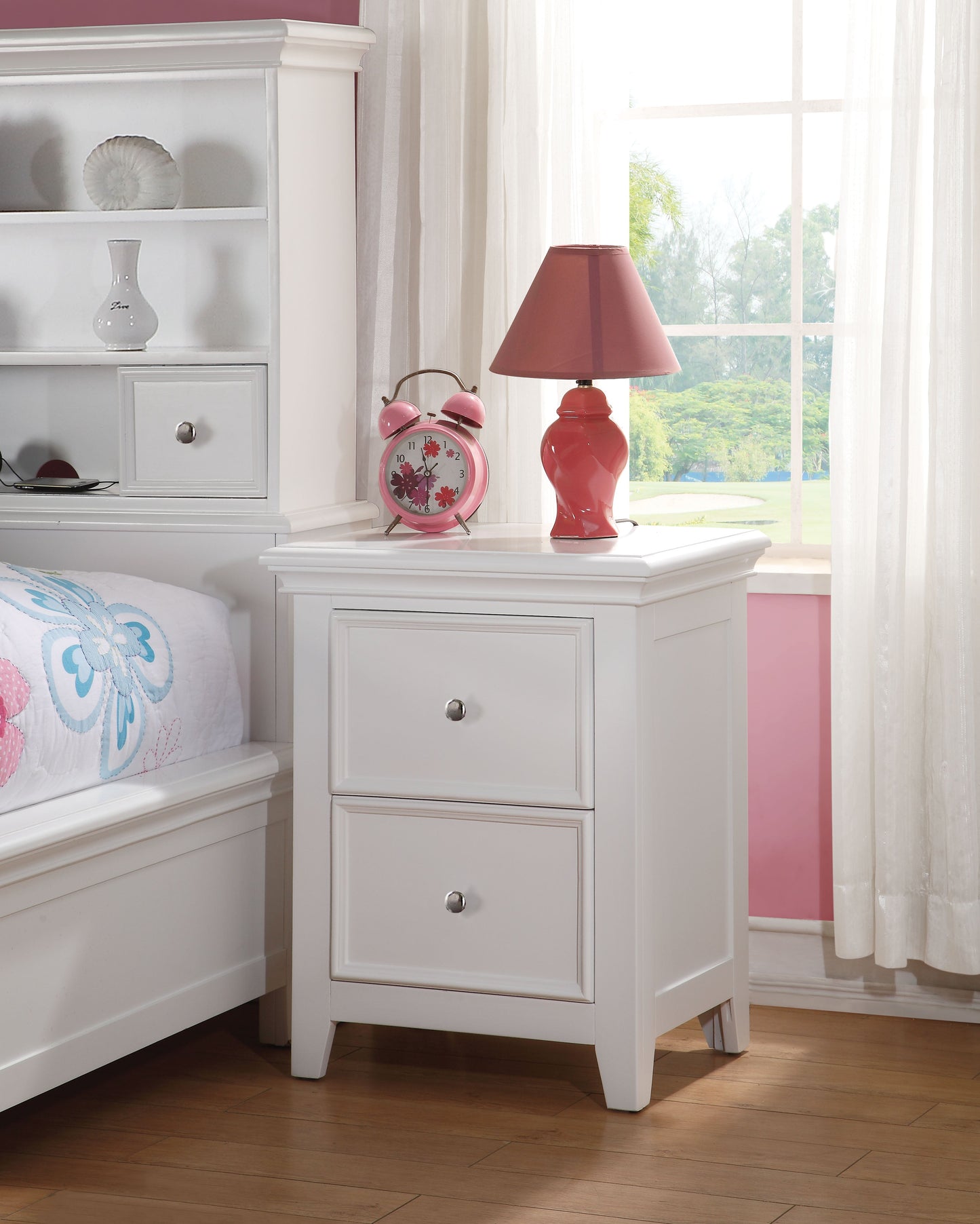 Lacey White Nightstand (2 DRAWERS) - ATL FURNITURE