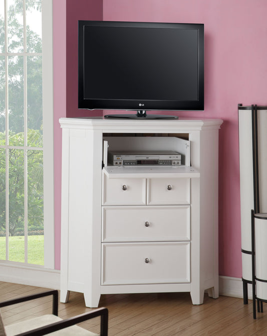 Lacey White TV Stand - ATL FURNITURE