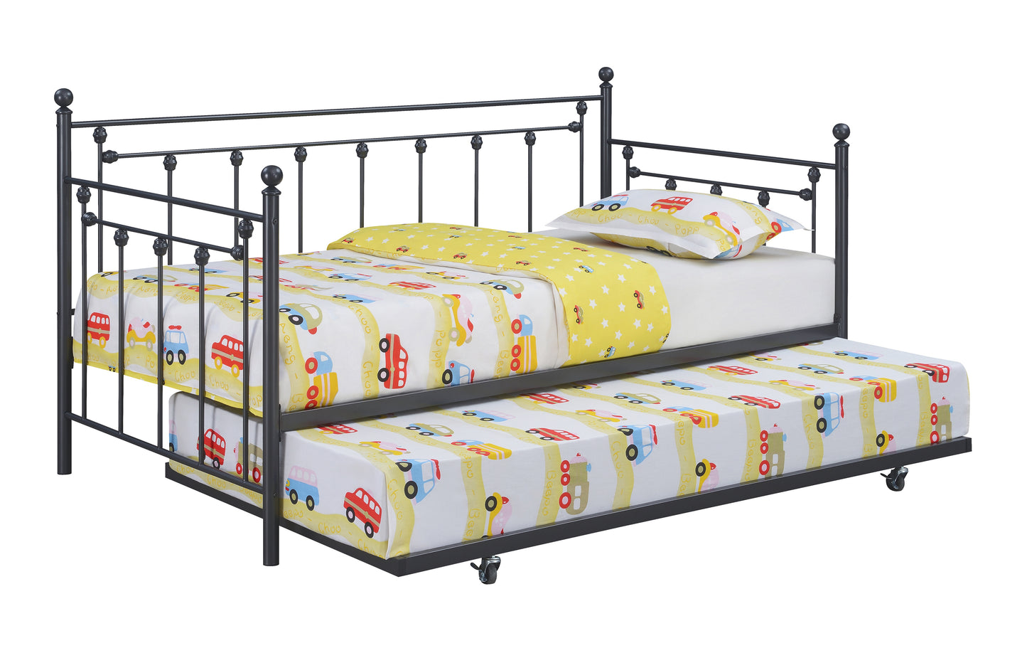 Nocus Metal Twin Daybed with Trundle Gunmetal