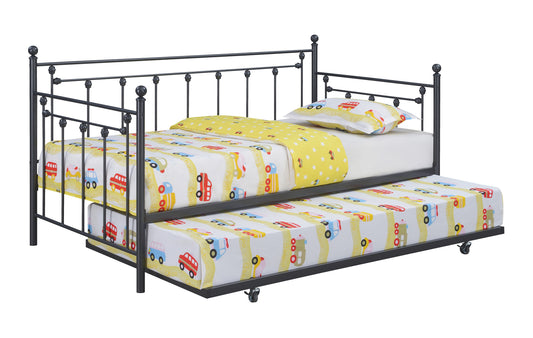 Nocus Metal Twin Daybed with Trundle Gunmetal