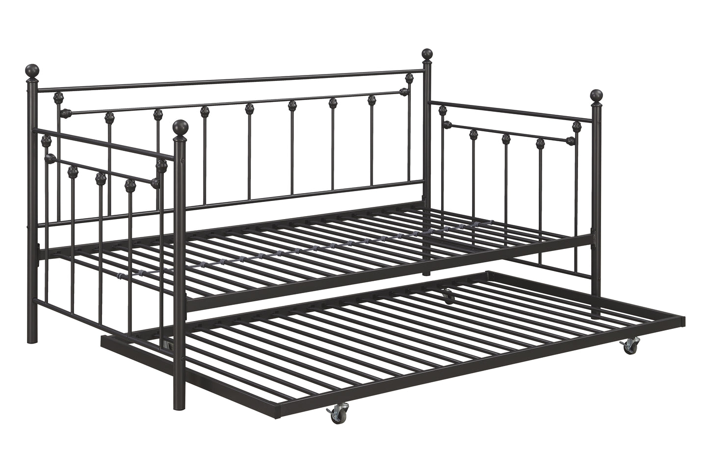 Nocus Metal Twin Daybed with Trundle Gunmetal