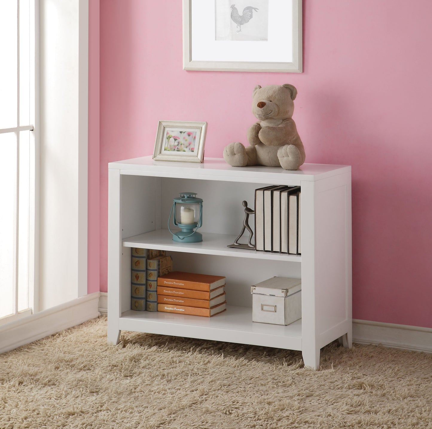 Lacey White Bookcase - ATL FURNITURE