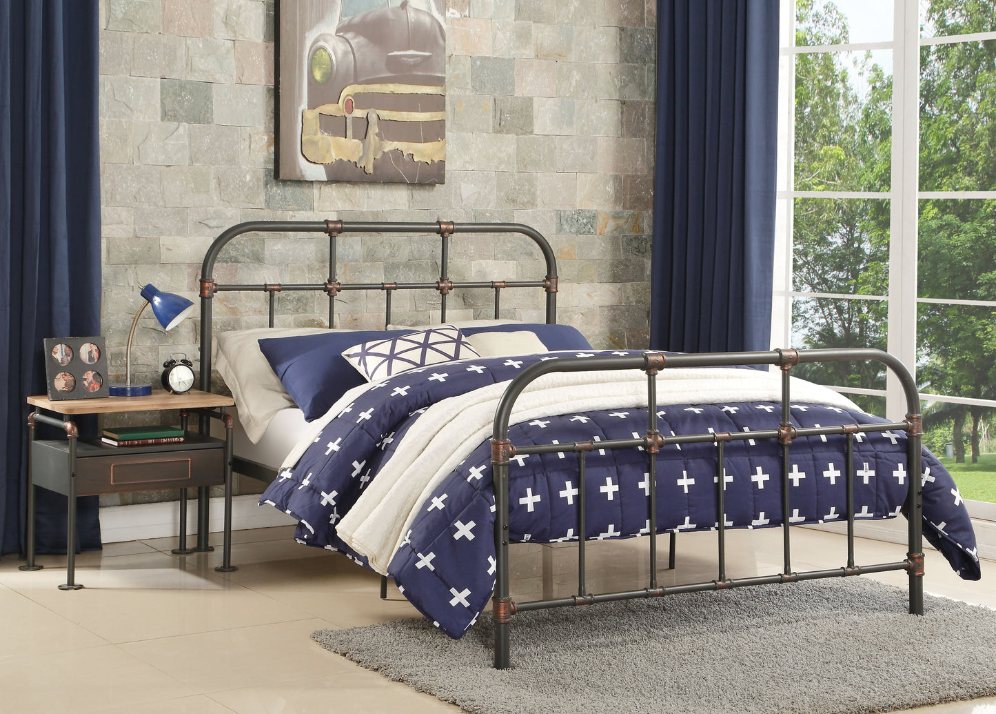 Nicipolis Sandy Gray Full Bed - ATL FURNITURE