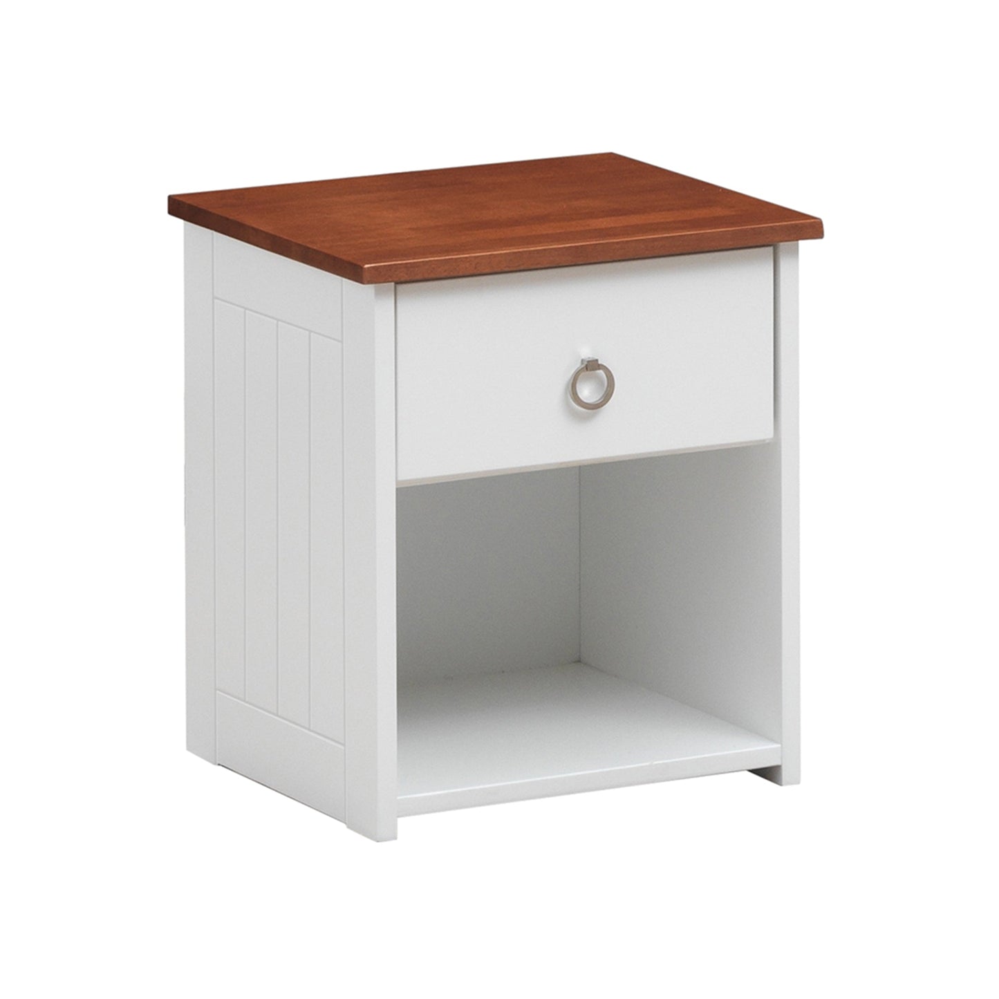 Farah White & Oak Nightstand - ATL FURNITURE