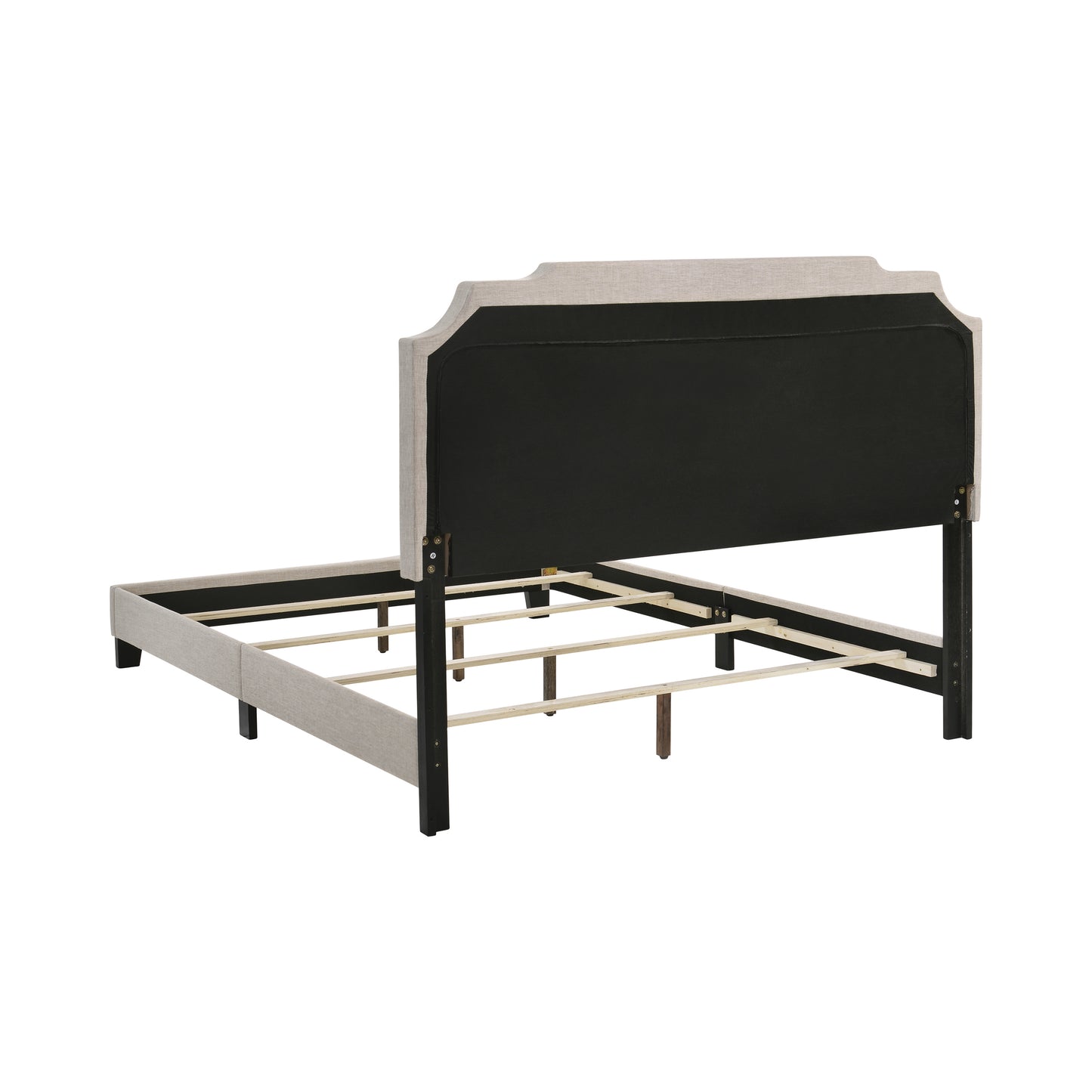 Tamarac Upholstered Nailhead Queen Bed Beige