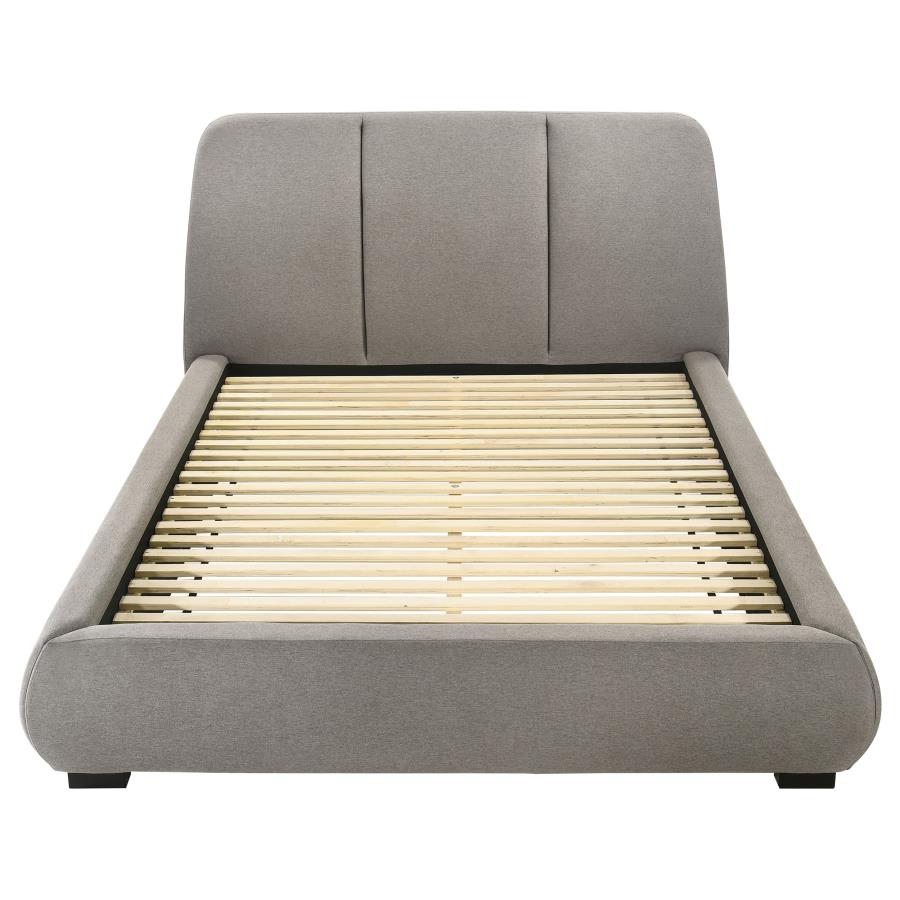 Mokena 46-Inch Upholstered Queen Platform Bed Taupe