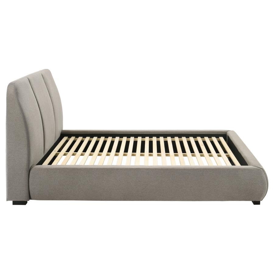 Mokena 46-Inch Upholstered Queen Platform Bed Taupe