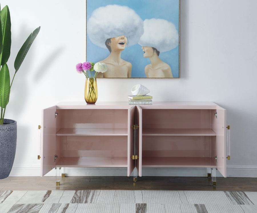 Meridian Furniture - Anastasia Sideboard-Buffet In Pink Lacquer - 319 - ATL FURNITURE