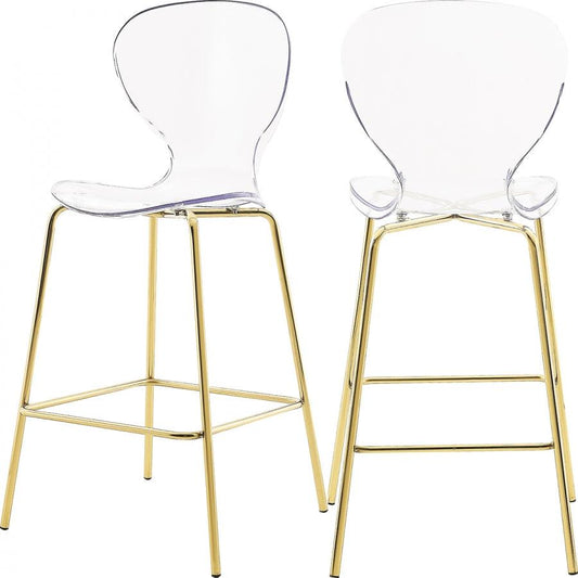 Meridian Furniture - Clarion Counter Stool In Gold (Set Of 2) - 767-C - ATL FURNITURE