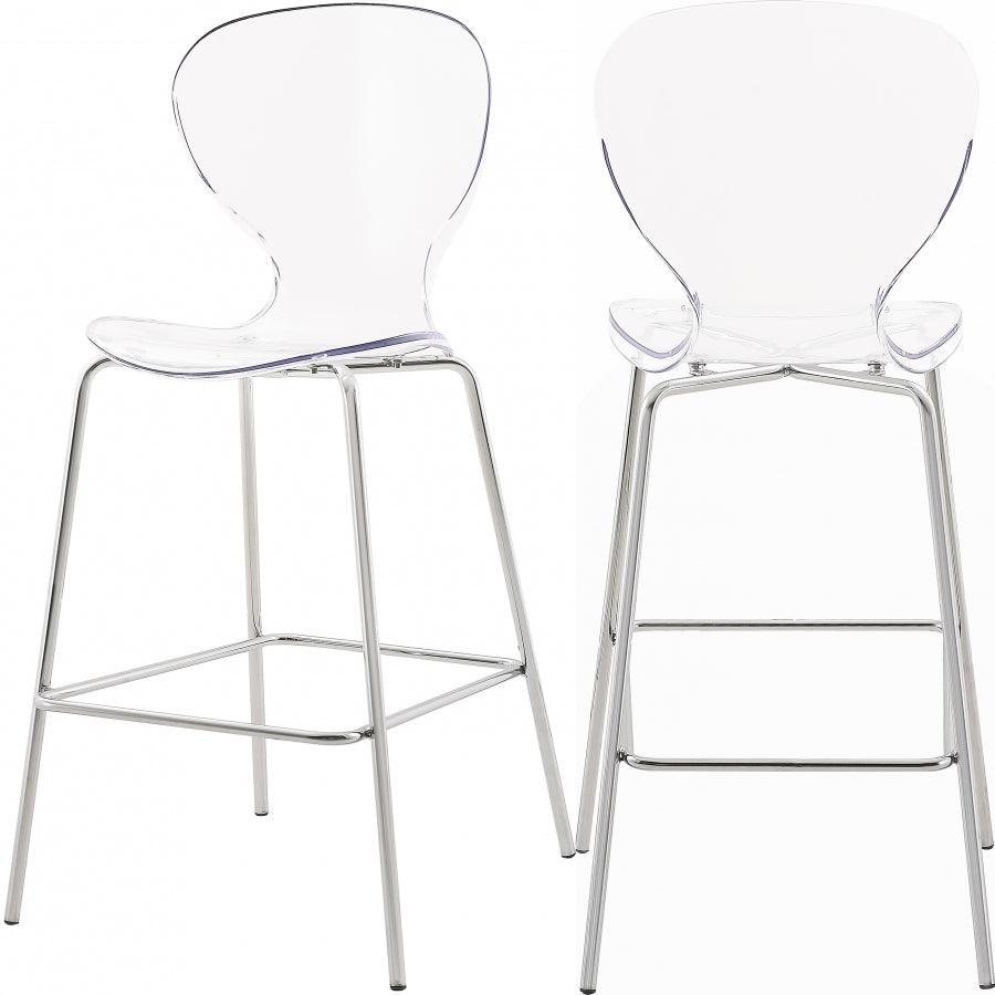 Meridian Furniture - Clarion Counter Stool In Chrome (Set Of 2) - 768-C - ATL FURNITURE