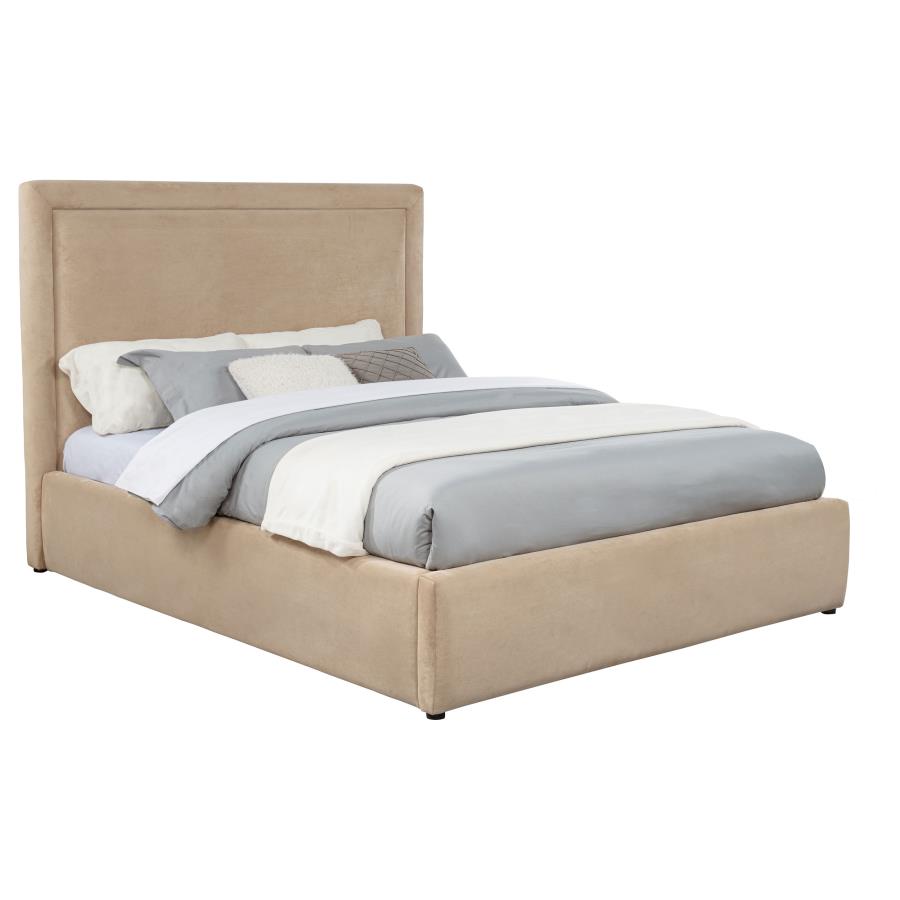 Lawson 54-Inch Upholstered Queen Platform Bed Light Saddle