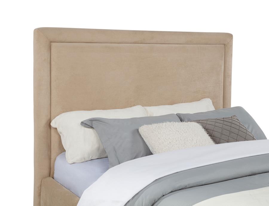 Lawson 54-Inch Upholstered Queen Platform Bed Light Saddle